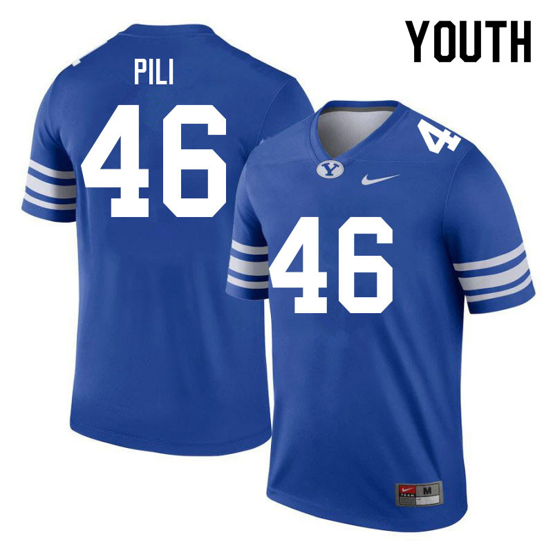 Youth #46 Logan Pili BYU Cougars College Football Jerseys Sale-Royal - Click Image to Close